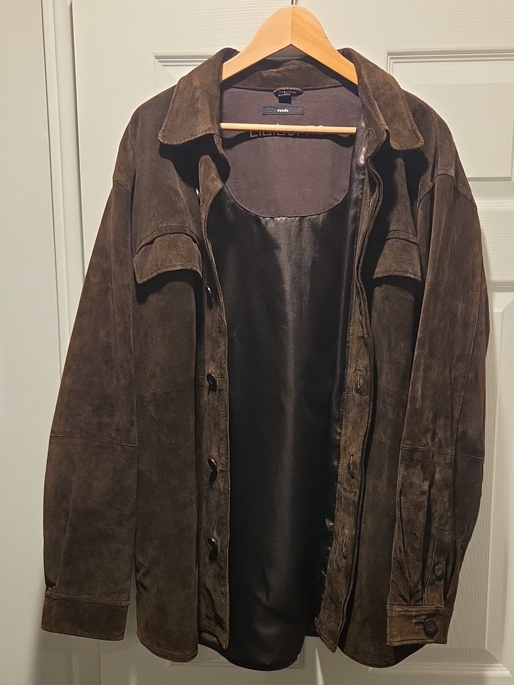 Claiborne Brown Genuine Men's Large Leather Suede Jacket
